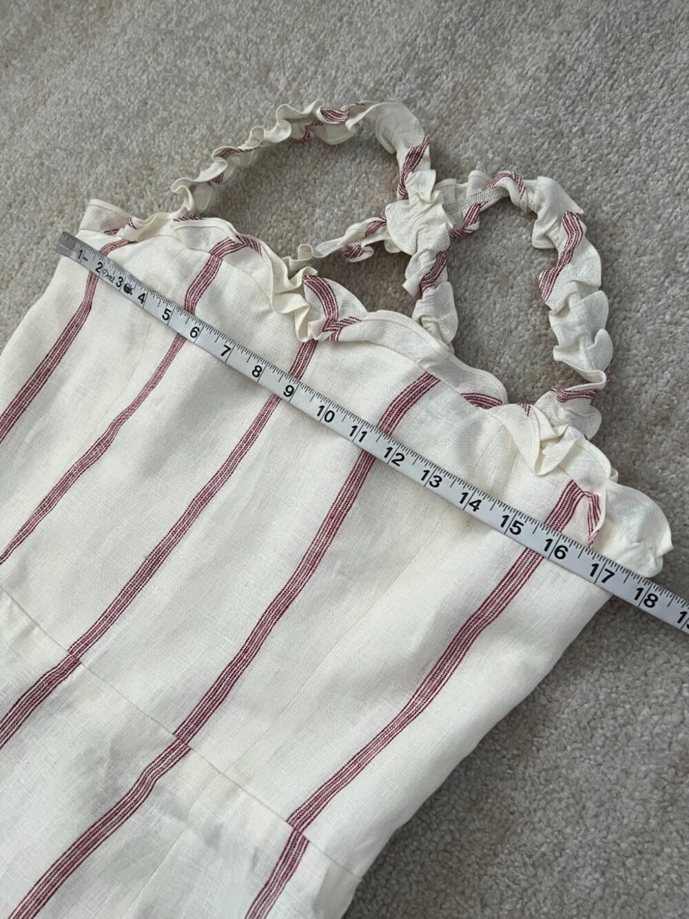Reformation Lavender Linen Striped Midi Dress 12 - Picture 8 of 13